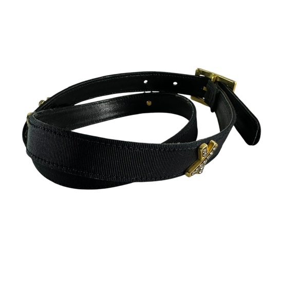Genuine PALOMA PICASSO Black Belt With X Rhinestones Buckle Women Small 30 main image 5